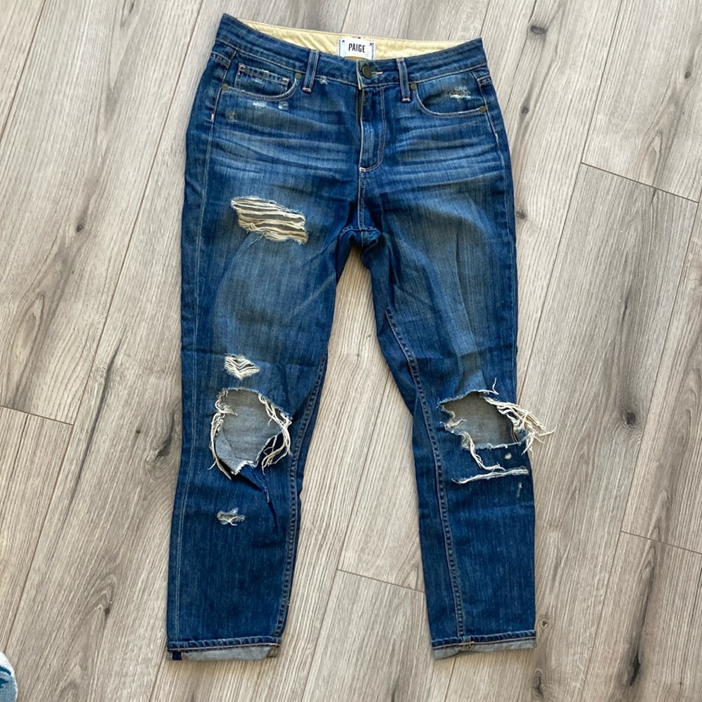 Paige denim Callie Crop distressed size 25